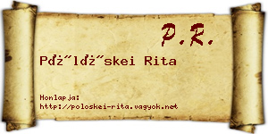 Pölöskei Rita névjegykártya