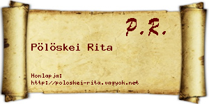 Pölöskei Rita névjegykártya